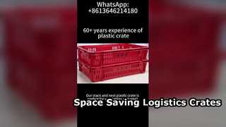 Sebze Teşhiri için Yığın ve Yuva Plastik Kasa | Havalandırmalı Süpermarket Depolama Çözümü