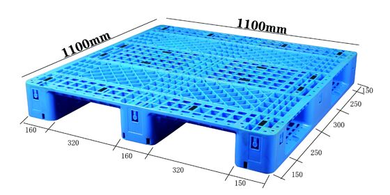 satın al 1100×1100 Plastik Palet Üç Raylı HDPE Depo ve Lojistik İçin Çevrimiçi üretim