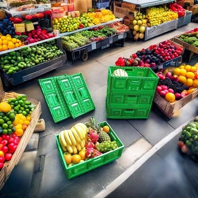 satın al Depolama Kutusu PP Yüklenebilir Katlanabilir Kutusu Plastik Sebze Sepeti Büyük Çevrimiçi üretim