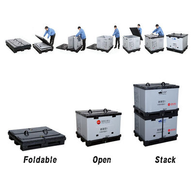 satın al Plastik Katlanabilir Palet Kutusu 1200*1000mm PP Yüklenebilir Depo Depo Otomotiv Pp Kol Kutusu Çevrimiçi üretim