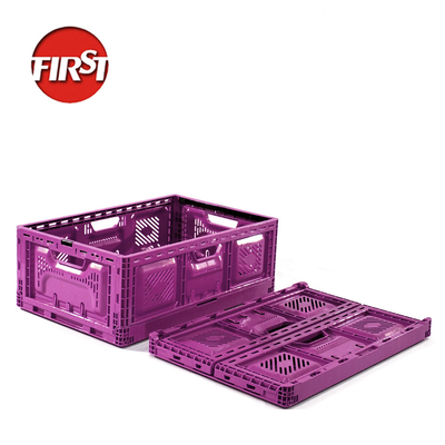 570x370x210mm Küçük Katlanabilir Plastik Meyve Kutuları Katlanabilir Tarım