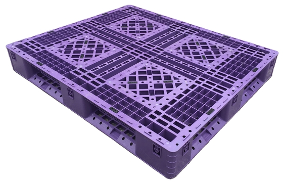 Yüklenebilir Mavi Plastik Paletler 1200x1000mm 4 Yolu Giriş Tek Yüzlü Stil