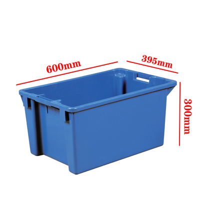 600x400x300mm Plastik Depolama Kutuları Dikdörtgen Katı Yerleşken Kutular Hareketli Devriye Tote