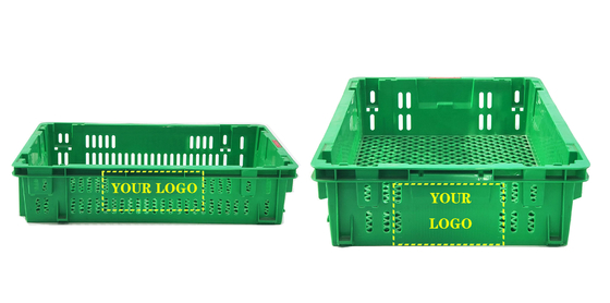 Mesh Nestable Crates Plastik Dönüşüm Kutuları Yüklenebilir Depolama Meyveler Crates