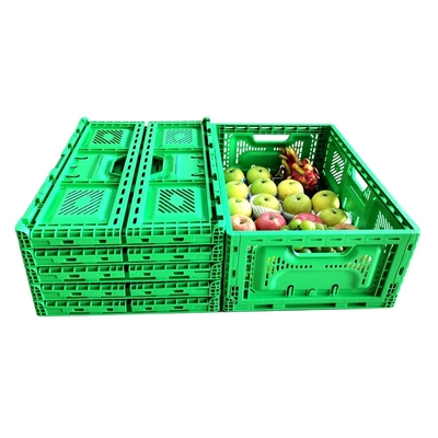 Süpermarket Çiftliği için Özel Ağır Görevli Yüklenebilir Plastik Kutu Katlanabilir 570*370*210mm