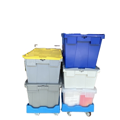 Logo İpek Baskı Tekrar Kullanılabilir Depolama Çözümleri için Ağır Görevli Yüklenebilir Plastik Tote Kutuları