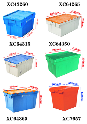 Kapaklı depolama konteyneri sabit kasa 600*400*315mm Kapaklı ağır yüklü kutu